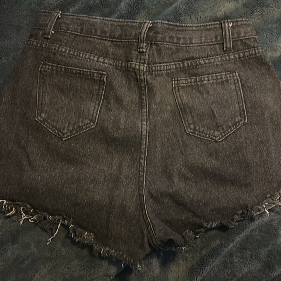 Black ripped Shein shorts - Picture 2 of 3